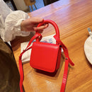 Children PU Mini Messenger Bag Lady Casual Flap Crossbody Bag (Red)