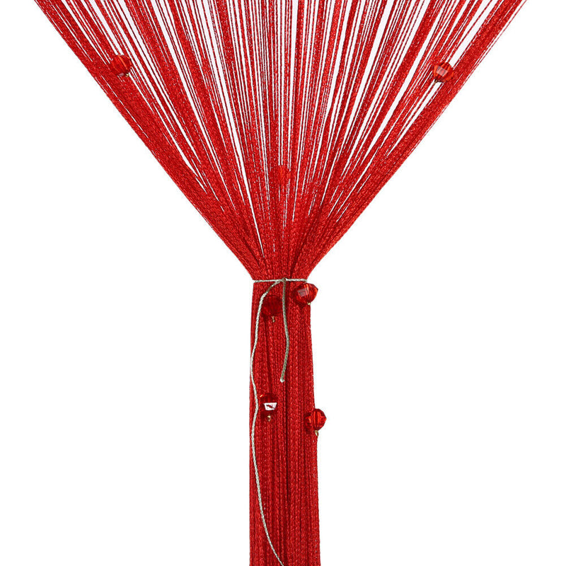 Decorative String Curtain Beads Wall Panel Fringe Room Door Window Red