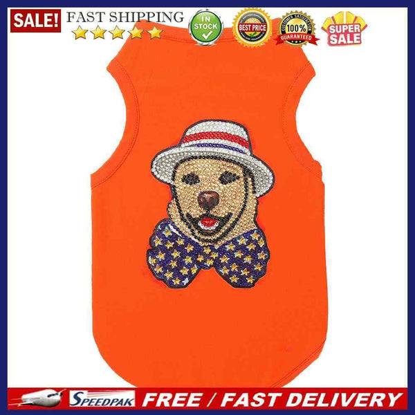 DIY Applique Diamond Vest Breathable Clothing Thin Puppy Clothes Pet Supplies
