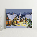 14CT Full Cross Stitch Christmas Eve Town Counted DIY Embroidery (FA197)