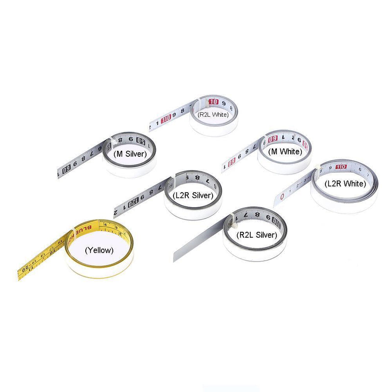 5pcs Stainless Steel Miter Track Tape Self Adhesive Metric Ruler R2L White