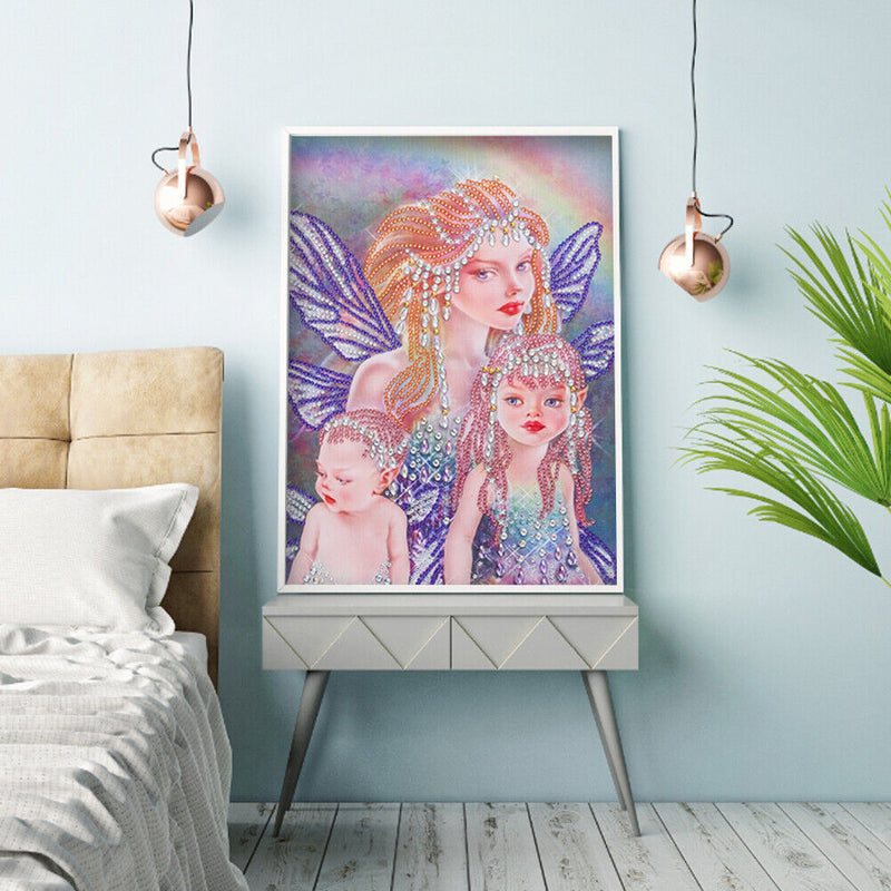 5D DIY Partial Drill Special Shape Girl Rhinestone Diamond Drawing for Home