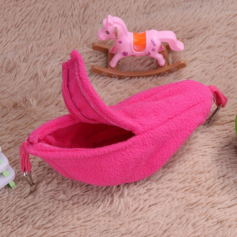 Warm Banana Hamster Hammock Hang Cage Pet Birds Sleeping Nest House (Rose)