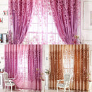 2Pcs Floral Half Shading Curtain Window Treatment for Living Room Decor