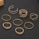 8pcs Multilayer Twist Women Knuckle Rings Women Charming Wedding Jewelry