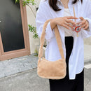 Women Fashion Soft Plush Underarm Shoulder Bag Cherry Pattern Printing Handbags