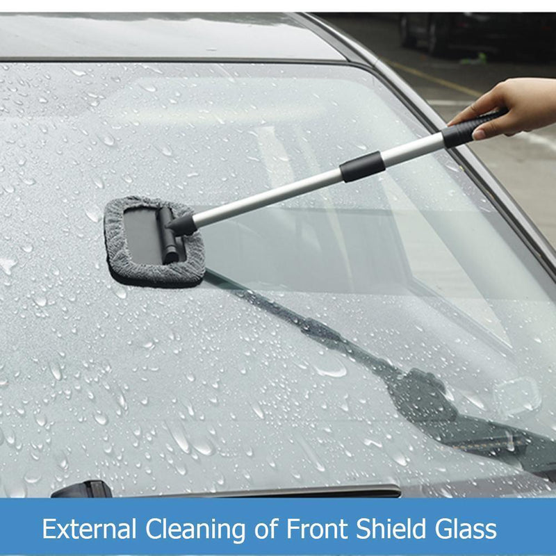 Telescopic Microfiber Car Window Cleaner Brush Windshield Wiper Cleaning Tool