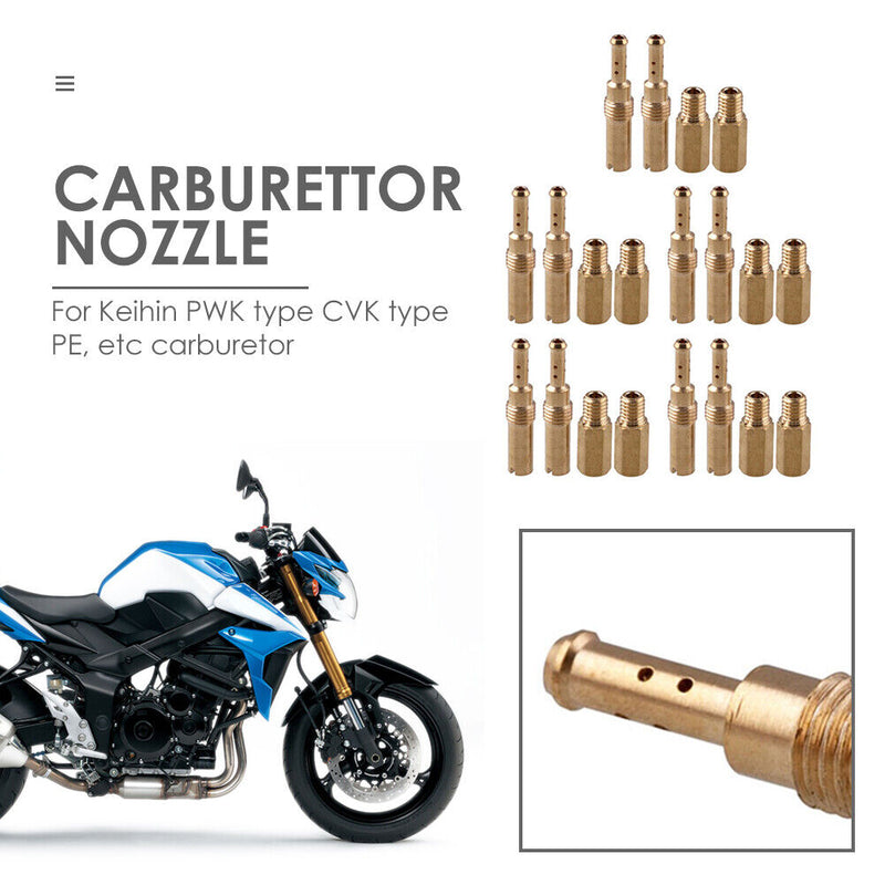 20pcs Carburetor Main Jet + Slow / Pilot Jet Kit for Keihin PWK OKO CVK Newly