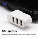 USB3.0 Hub Adapter Rotate High Speed U Disk Reader Splitter 3-Port (White)