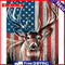 Oil Paint By Numbers Deer National Flag Frameless Picture Craft Kit for Home