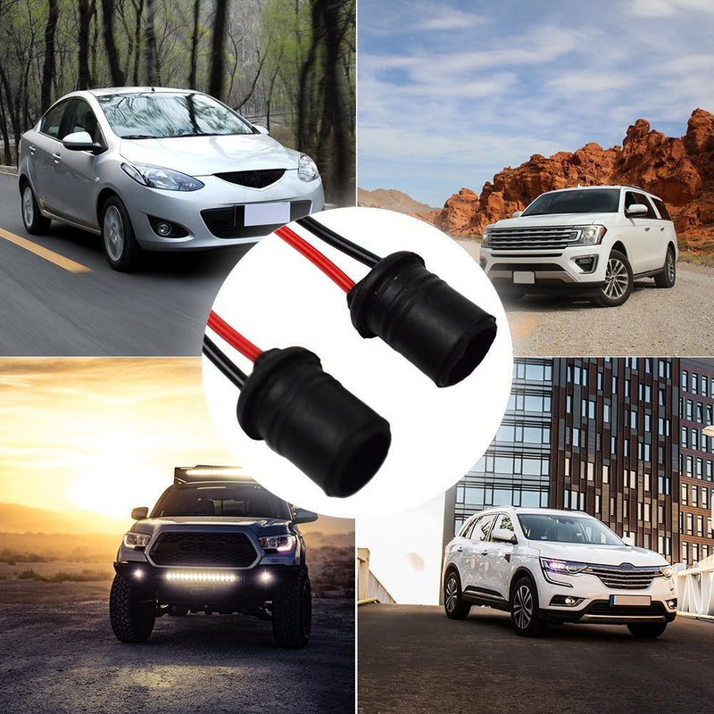 2x T10 W5W LED Bulb Holder Adapter Socket Harness Female Plugs Connectors