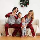 Parent-Child Pajamas Suit Christmas Letter Plaid Sleepwear Match Family Outfits