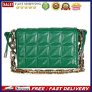 Women Geometric PU Messenger Bag Fashion Solid Color Chain Rectangle Handbags
