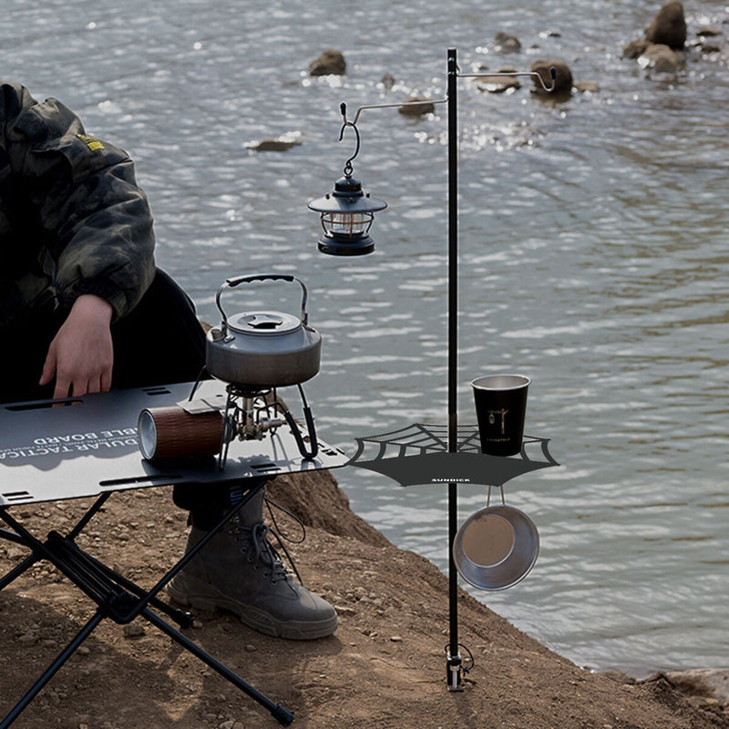 Portable Camping Light Pole & Spider Web Table Top Light Stand for Outdoor
