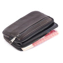 Fashion Men Solid Color Belt Wallet Casual Male Mini Cowhide Leather Fanny Pa