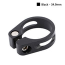 Mountain Bike Seatpost Clamp CNC Road Bicycle Seat Tube Clip (Black 34.9mm)