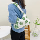 Women Soft Warm Plush Fluffy Underarm Bags Retro Evening Handbags