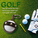 Outdoor Golf Protective Ball Cover Cowhide Leather Golf Training Ball Bag Holder