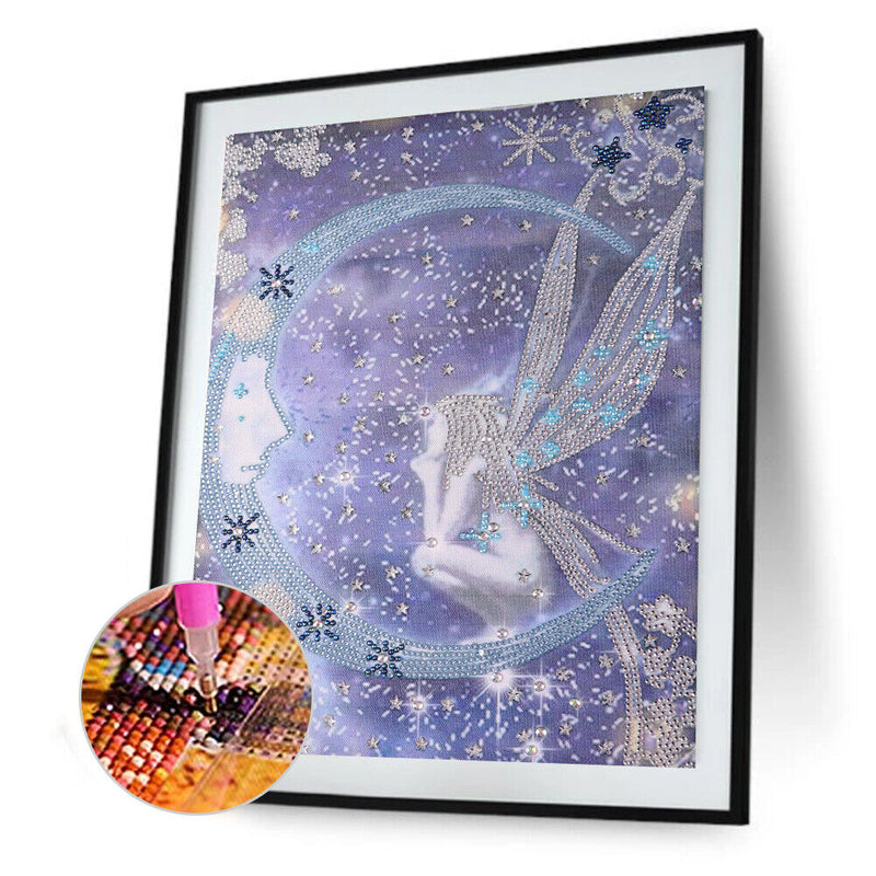 Diamond Painted 5D DIY Girl Moon Shaped Diamond YX3886