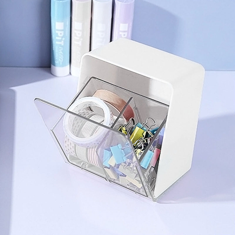 Cotton Swabs Qtips Storage Organizer 2 Grids Separate Holder Box (White) Newly