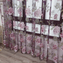 Peony Tulle Curtains for Living Room Floral Window Sheer Curtain (Purple) Newly