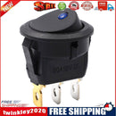 3 Models LED DIY Round Light Rocker Switch Power Button Switches (Blue)