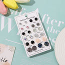 Round Fashion Women Gifts Stud Earring Wedding Exquisite 12 Pairs