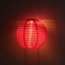 8 inch LED Round Solar Lantern Waterproof Pendant Garden Decor (Rose Red) Newly