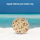 Small Animal Chew Grass Ball Pet Hamster Molar Tooth Clean Balls (Rattan)