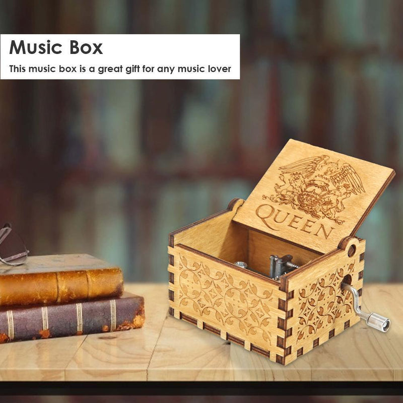 Creative Wooden Hand Crank Music Box for Souvenir Christmas Birthday Party Gifts