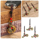 Emperors Coins Lucky Wealth Pendant Keyring Brass Chinese Money Bag Keychain