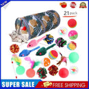 21pcs Funny Cat Toys Combination Set Feather Teaser Tunnel Interactive Playing