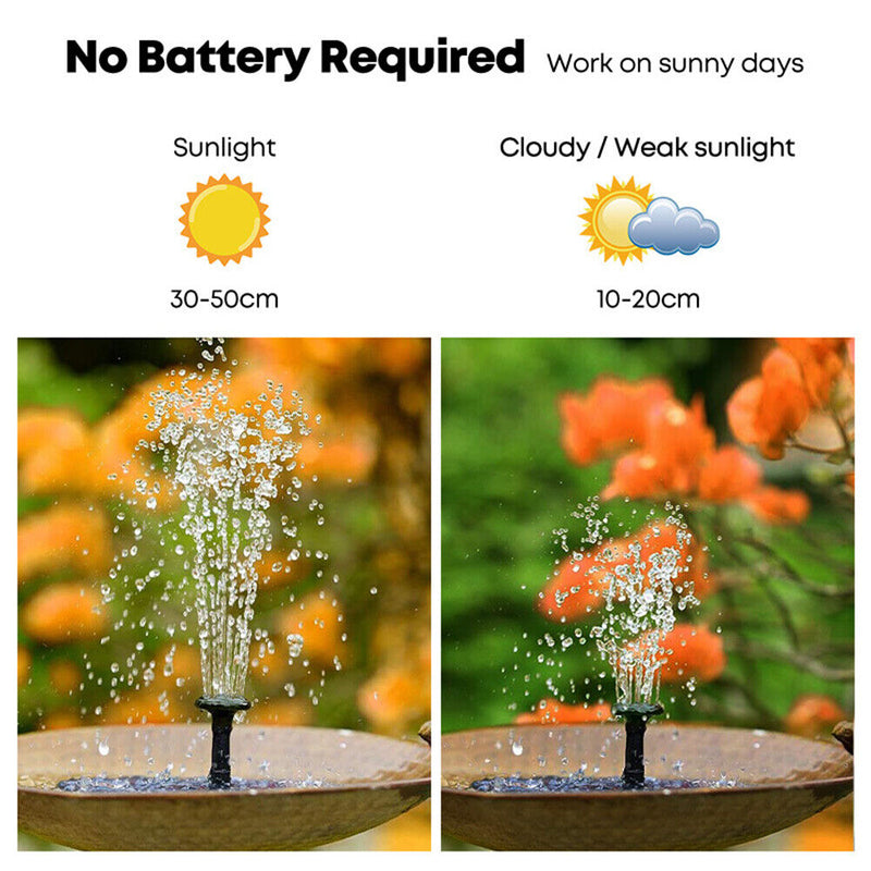 Outdoor Floating Solar Powered Waterfall Fountain Garden Water Pump Kits