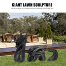 Gothic Dragon Statues Fantasy Animal Dragon Figures Garden Decor (Black) Newly
