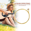 6pcs Copper Rust-proof Folk Guitar Strings Acoustic Guitar Parts (Yellow) Newly