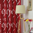 2m Semi Blackout Curtain Vine Leaf Partition Window Decor(Wine Red)
