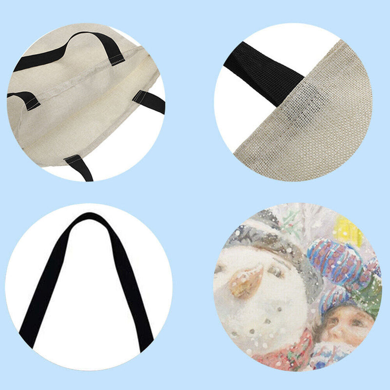 SoeHong Women's Snowman and Child Shopping Bag, Printed, Large Capacity,