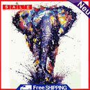 DIY Digital Oil Painting By Numbers Walking Elephant Canvas Frameless Picture