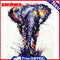 DIY Digital Oil Painting By Numbers Walking Elephant Canvas Frameless Picture