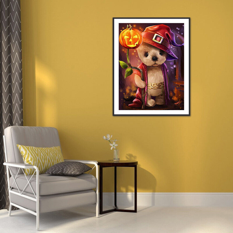 5D Diamond Painting Pumpkin Bear Full Round Drill Rhinestone DIY Decoration Gift