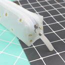 Gift Cute Candy Color Pencil Bag Transparent Daisy Pencil Case Pen Storage Bag