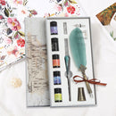 Start Fountain Dip Pen Set Gradient Feather Pen (Pearlescent Dark Green) Newly