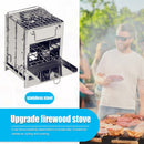 Outdoor Portable Grill Rack Stainless Steel Stove Camping Picnic BBQ Oven Set