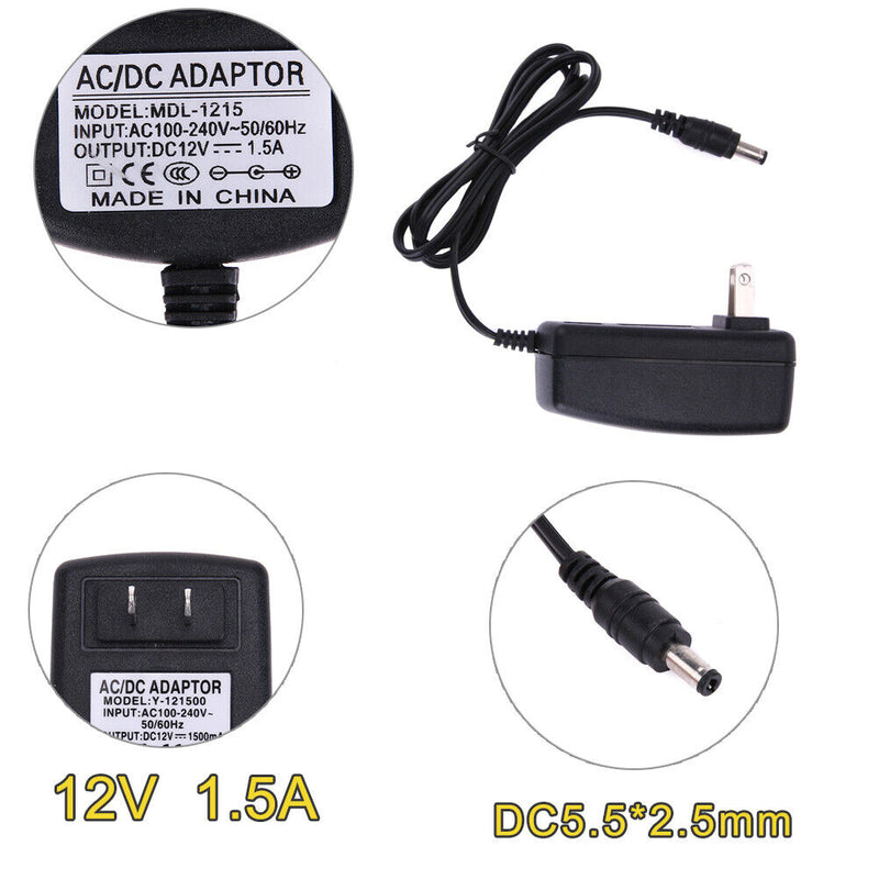 DC12V 1.5A Adapter AC to DC Converter Power Supply Adapter 5.5*2.5 mm