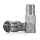 2pcs Zinc Alloy F Type to TV Coax Adapters Connectors Cable Couplers (A)