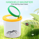Cylindrical Crawler Spider Insect Box Magnifying Glass Magnifier (Yellow) Newly