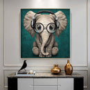 DIY Music Elephant Animal Full Embroidery Stamped 11CT Cross Stitch Kits Decor