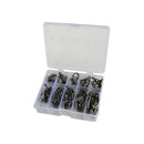 101pcs Fishing Hook Set Carbon Steel Single Jig Barbed Carp Hooks (Black) Newly