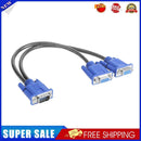 VGA Splitter Cable 1 Computer to Dual 2 Monitor Male to Female Wire (Blue)