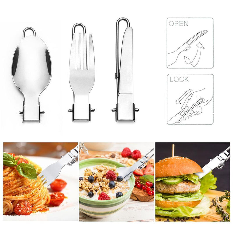 Outdoor Camping Hiking Cookware Cooking Pan+Fry Pan+Kettle+Spoon Fork+Cup+Kni